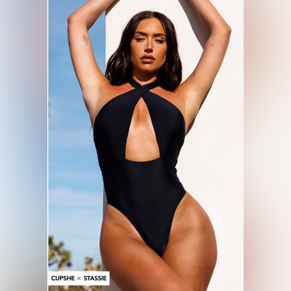 NWT Cupshe X Stassie Black Swimsuit